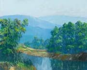 River Landscape By John Wesley Hardrick