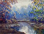 Stream Through an Early Autumn Landscape By John Wesley Hardrick