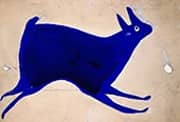Blue Rabbit Running By Bill Traylor