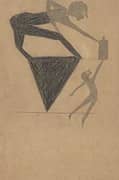 Man on Triangle Reaching for Bottle By Bill Traylor