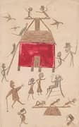 Red House with Figures By Bill Traylor
