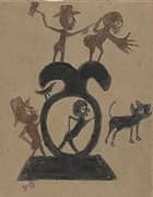 Woman and Man with Axe By Bill Traylor