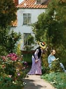Women in the Garden 1875 By Hugo Salmson