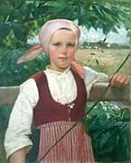 Young Swedish Girl 1883 By Hugo Salmson