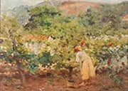 A Landscape with Grape Harvesting Figures By Carlos Reis