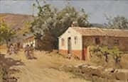 Landscape with House and Figure By Carlos Reis