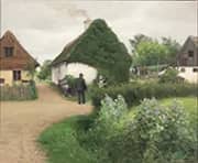 Scenery from a Village with Persons in Conversation 1923 By Hans Andersen Brendekilde