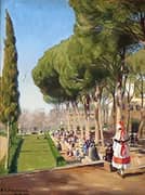 Summer Day in Villa Borghese in Rome 1922 By Hans Andersen Brendekilde