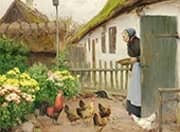 The Hens are Fed 1906 By Hans Andersen Brendekilde