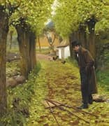 The Ring near his Fallen Easel 1883 By Hans Andersen Brendekilde
