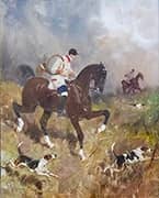 Hunting Rider with Hounds 1892 By Rene Princeteau