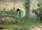 Gisors Woman Picking Flowers 1902 By Maximilien Luce