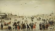 Winter Scene on a Frozen Canal 1620 By Hendrick Avercamp