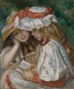 Two Girls Reading c1890 By Pierre Auguste Renoir