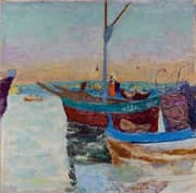 Boats in the Evening Cannes 1924 By Pierre Bonnard
