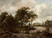 Landscape with Anglers and a Distant Town By Meindert Hobbema