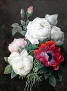 Bouquet Of Roses With An Anemone By Pierre-Joseph Redoute
