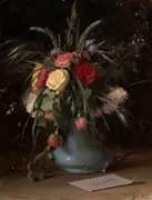 Vase of Flowers and a Visiting Card By Ivan Kramskoy