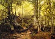 Deerhunter in the Woods By John George Brown