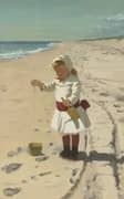 Playing in the Sand at Southampton Beach By John George Brown