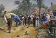 Playing Boules in a Flemish Village 1899 By Remy Cogghe