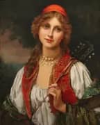 Gentle Girl Portrait By Francois Martin-Kavel