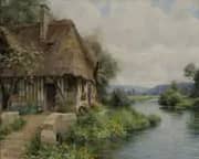 Cottage Along the River By Louis Aston Knight