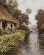 Cottage by the River By Louis Aston Knight