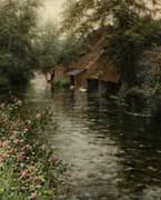 La Risle a Beaumont Le Roger By Louis Aston Knight