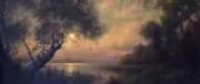 Sunset on the Hudson River 1918 By Louis Aston Knight