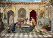 Orientalist Courtyard Scene By Ferdinand Max Bredt