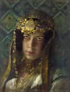 Oriental Woman With Gold Jewelry By Ferdinand Max Bredt