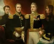 General Leopold Hugo with Two of his Brothers and his Son Abel c1825 By Julie Hugo