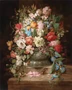 Still Life With Flowers and Butterflies By Hans Zatzka