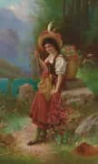 The Flower Girl By Hans Zatzka