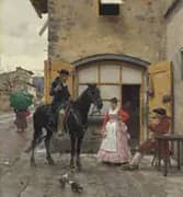 Stopping for a Drink 1888 By Raffaello Sorbi