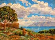 Autumn Landscape with Lake By Anna Althea Hills