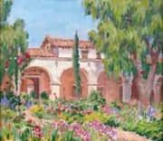 San Juan Capistrano Mission Scene By Anna Althea Hills