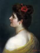 Young Woman with Poppies in Her Hair By Rudolf Epp