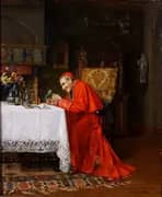 Cardinal With a Parakeet By Victor Marais-Milton