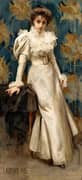 Portrait of Mrs Piffard in White Dress By Laurence Koe