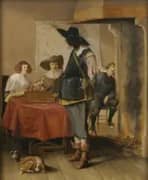 Company by the Fireplace By Aert van der Neer