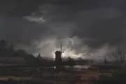 Moonlit Landscape with a Windmill Early to Mid c1650 By Aert van der Neer