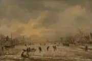 Winter Landscape with Houses 1635 By Aert van der Neer