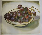 Grapes On White Dish Dark Rim 1920