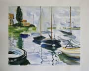 Claude Monet, Sailboats in The Boat Rental Area 1874