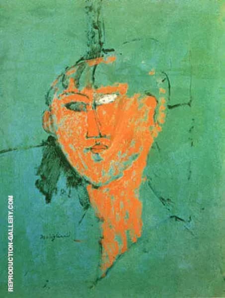 Head of Young Woman 1915 by Amedeo Modigliani | Oil Painting Reproduction