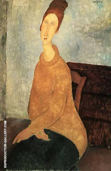 Yellow Sweater 1919 by Amedeo Modigliani | Oil Painting Reproduction