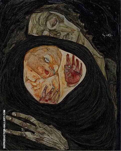 Dead Mother 1910 by Egon Schiele | Oil Painting Reproduction