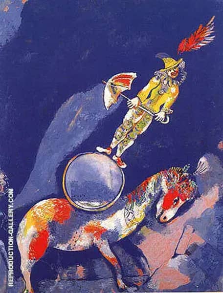 Clown on a Horse 1927 by Marc Chagall | Oil Painting Reproduction